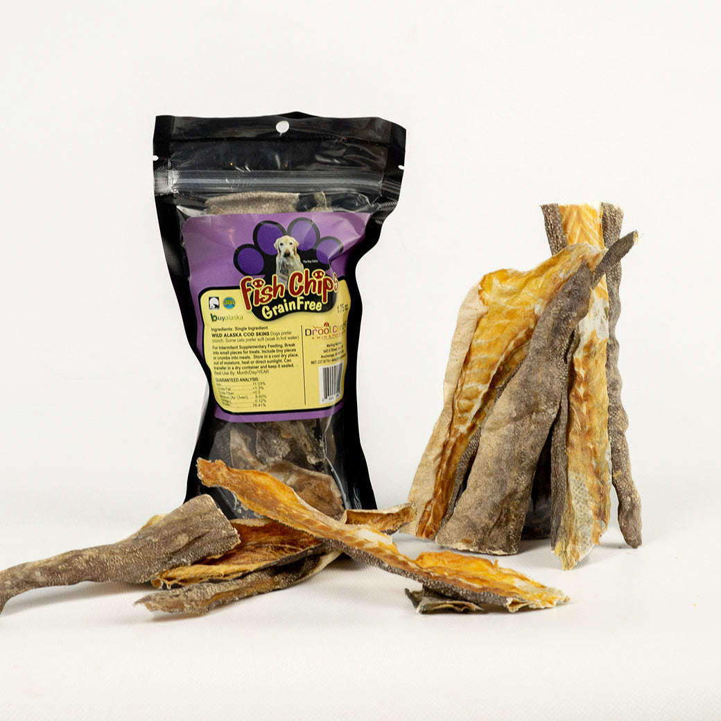 Wild Alaska Cod Skins dog & cat treats.